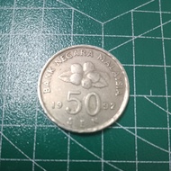 Syiling Lama Malaysia 50 sen 50 cent Coin 1992.
