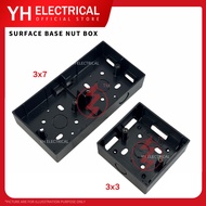 Pvc Surface Black Nut Box 3x3 3x7 Kotak Suis Elektrik Casing Socket Electrical Black Box Kotak hitam