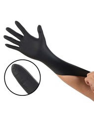 50入組腈類黑色手套-一次性9英寸觸摸屏兼容手套適用於廚房和清潔使用-丁腈橡膠材料
