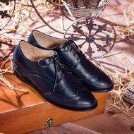 藍樹蛙 全真皮綁帶內增高牛津鞋