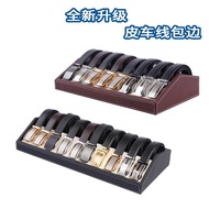 Leather Wooden Belt Display Stand Men Women Belt Storage Box Clothing Store Multi-Grid Belt Display 