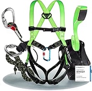 FLG Safetytec Fall Protection Complete Set - 2-Point Harness with 10 m Connecting Device and 2 m Str
