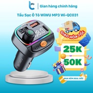 WiWU MP3 Wi-QC031 Car Charger 7-color LED Light 2 USB-C Ports 20W USB-A 18W, 2 Music Playback Modes