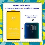 Oppo F11 / F11 Pro Full Screen 9D Tempered Glass Combo + Camera Protective Film