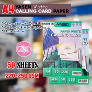 Yasen Calling Card Paper 220gsm 250gsm A4 White vellum board