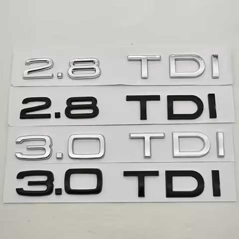 3D ABS Car Letter Rear Trunk Badge Logo 2.8TDI 3.0TDI Emblem Sticker Decals For Audi A4 A5 A6 A7 A8 