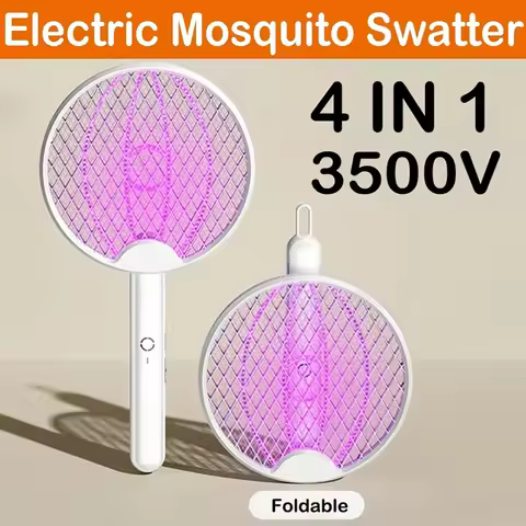 Foldable Electric Mosquito Swatter USB Charging Four-in-One UV Mosquito Killer Handheld Mosquito Kil