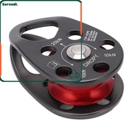 SERENDI Single Pulley, Aluminum Fixed Side Plates Bearing Pulley,  Teardrop Shape Roller Bearing Hig