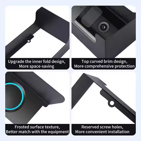 Doorbell Rain Cover Ring Doorbell Anti-Glare Cover Steel Doorbell Weather-Blocking anti-glare Cover 