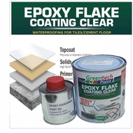 1L EPOXY FLAKE COATING CLEAR COAT / EPOXY TOP COAT CLEAR FOR FLAKE COLOURS FLOOR / TOP COAT CLEAR GREENTECH
