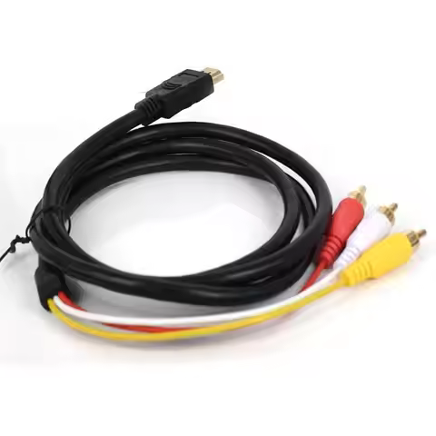 HDMI-compatible Male to 3 RCA Audio Video AV Component Cable Quickly Connects Transfers Signals From