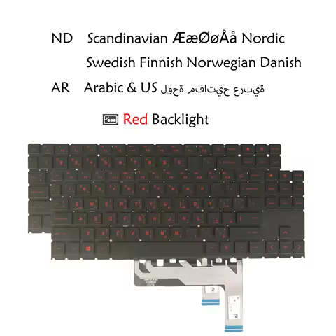 Red Backlit Laptop Keyboard For HP Omen 16-b 16-b0000 16-b1000 16t-b0000 16-c 16-c0000 Arabic Swedis