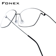 FONEX Titanium Alloy Glasses Men Brand Design Square Eyeglasses Ultralight Morten Denmark Custom Opt