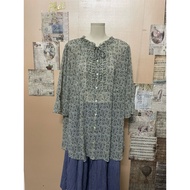 Women's Japanese-style chiffon shirt, long form, size m, width a61