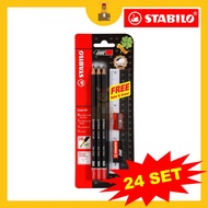 STABILO Exam Grade 6PCS Pencils Free Sharpener Ruler Eraser 2B Pensel (24 SET)