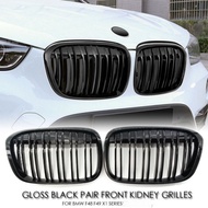 Double Line Car Front Bumper Kidney Grill Grilles For bmw X1 F48 F49 2016 2017 2018 2019 2020 M Styl