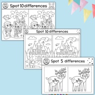 Combo Set of 50 Coloring Pages for Children to Find Different Points to Develop Talent Model 01