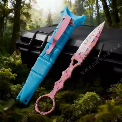 2026 New Donut Outdoor Camping Survival EDC Small Straight Knife, Portable Outdoor Pocket Knife Surv