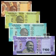 Brand New Fidelity India 4 Sheets Full Set 10-100 Rupees Asia Foreign Currency Banknotes Coins Genui