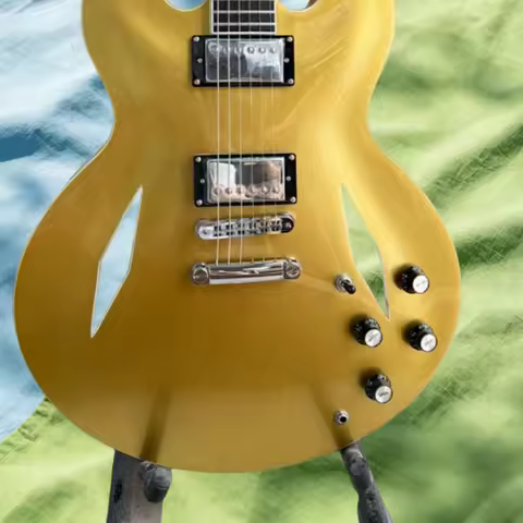 40 Inch Golden Yellow DG335 Guitar Rosewood Neck Maple Body 22 Tone HH Pickup Fixed Bridge Rock Musi