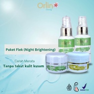 KRIM FLEK MEMBANDEL BPOM ORLIN BEAUTY SKINCARE PAKET FLEK( NIGHT CREAM WHITENING PLATINUM) + BONUS G