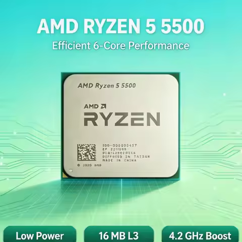 Ryzen 5 5500 CPU R5 5500 7NM 6‑Core 12‑Thread 65W TDP L3 16MB Socket AM4 DDR4 For Desktop Computer W