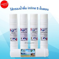 ไส้กรองน้ำดื่มอินไลน์ Inline 5 ขั้นตอน ( Sediment Pre Carbon UF Post Carbon Post Carbon ) หัวเสียบ ข
