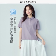 GIORDANO Women Polo Shirt Warm Weather Polo Shirt Moderate Thickness Polo Shirt Slight Elasticity Po