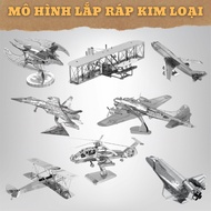 [3D Metal Model] Airplane Assembly - Creative Puzzle Toy, High Quality Metal Airplane Model