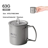 MOBI GARDEN Camping ถ้วยไทเทเนียมแก้วน้ำ Ultralight ถ้วย200Ml/300Ml/450Ml น้ำหนักเบาแบบพกพา Picnic