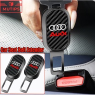 Audi Car Seat Belt Extender Carbon Fiber Texture Car Safety Belt Buckle Alarm Stopper Clip For A3 8l
