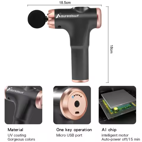 Electric Massage Gun 4 Head Massage Stick Masajeador Deep Muscle Stimulator Relaxation Anti-stress B