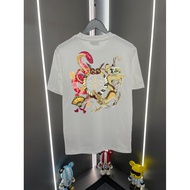 T-shirt Evisu/ Baju-T Evisu Unisex, bercorak, lengan pendek, leher bulat, baju-T kasual, gaya Amerik