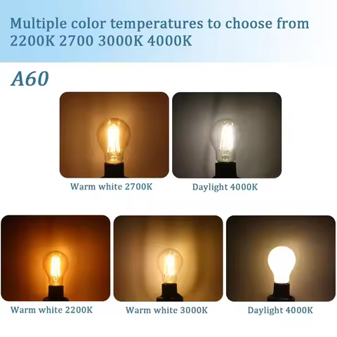 3pcs Retro Led Light Bulb E27 B22 E14 C35 A60 ST64 AC220-240V Edison Filament Bulb Vintage Warm Glas