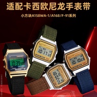 [Free Installation Tool] Breathable Nylon Strap Suitable for Casio Small Square A159W-N1 A158WA A168