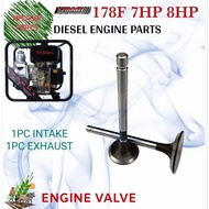 SET ENGINE VALVE FOR 178F 7HP 8HP AIRCOOLED DIESEL ENGINE WATER PUMP