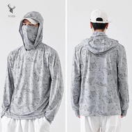 Y1ZJ 6 In 1 Professional Fishing Clothing Quick Dry Long Sleeve Sunshade Coat For Women Men