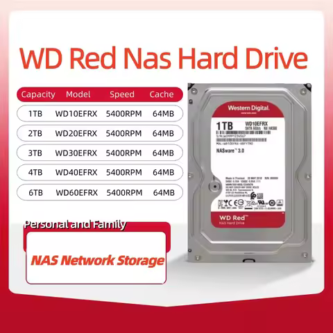 HDD 1TB 2TB WD Red Plus NAS Hard Disk 4TB 3TB Internal Hard Drive HDD 6TB 5400RPM SATA 6Gb/s 128MB C