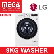 LG FV1409S3W 9KG FRONT LOAD WASHER | 4 Ticks | Free $100 Grocery Vouchers Redeem Fromg LG
