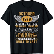 Men's cotton T-shirt Legend Born In October 1979 Vintage Birthday T-Shirt