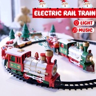 Christmas Train Set Toys Railway Tracks Model with Lights and Sounds Christmas Gift Decorate Accessories