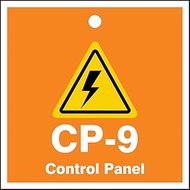 Accuform TDK209VPE Plastic "CP-9 Control Panel" Energy Source Shape ID Tag, 2-1/2" W x 2-1/2" L, Yel