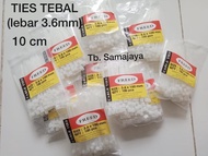 TALI TIES 10 cm Besar . Lebar 3.6 mm . PUTIH . Kokoh . Kabel ties