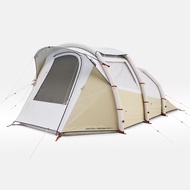 QUECHUA เต็นท์ตั้งแคมป์สำหรับครอบครัวรุ่น Air Seconds 4.2 XL Fresh &amp; Black สำหรับ 4 คน Inflatable camping tent 2 room