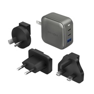 ENERGEA TRAVELWORLD GAN66, 2C1A PD/PPS/QC3.0 WALL CHARGER,66W (US+UK+EU+AUS) - GUN