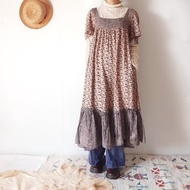 BajuTua /古著/ 70's Adini 大地碎花印度老洋裝