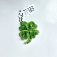 Clover Leaf Fuzzy Wire Keychain