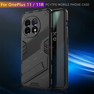 Punk Style Stand Holder Casing For OnePlus 11 R 11R OnePlus11 OnePlus11R Full Camera Protective Phone Case Shell Armor Anti Drop Shockproof Hard Case Bracket Back Cover