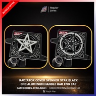 NSA - BUNDLING RADIATOR COVER SPINNER STAR + CNC HANDLE BAR END | VARIO/CLICK/PCX/ADV/ADV/GIORNO 160