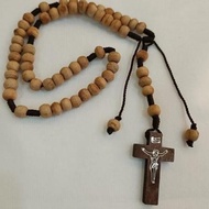 Sandalwood Scented Rope Rosary 8mm scented wood rosary prayer necklace white rosary cross rosary Cat